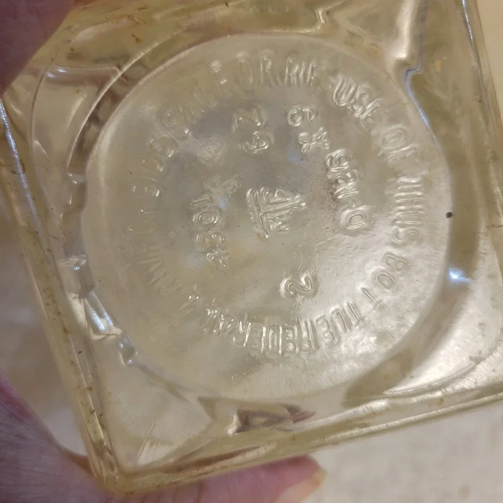 Thatcher Glass Whiskey Decanter 1962 Clear Diamond Cut Glass Vintage 12in Good